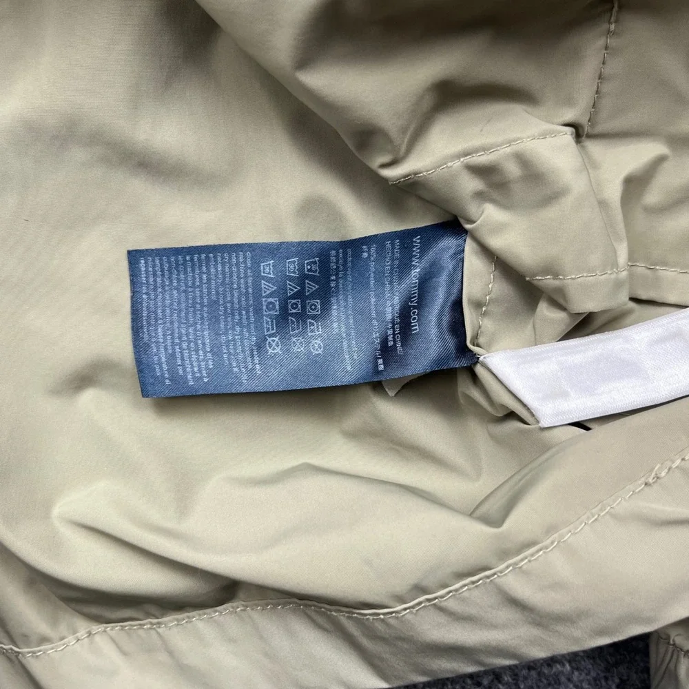 Tommy Hilfiger Lightweight Windbreaker Coach Khaki Tan Snap Front Jacket